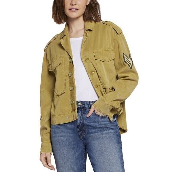 Current/Elliott Endure Military Jacket Green Buttons Pockets Army Green Small - Picture 2 of 8